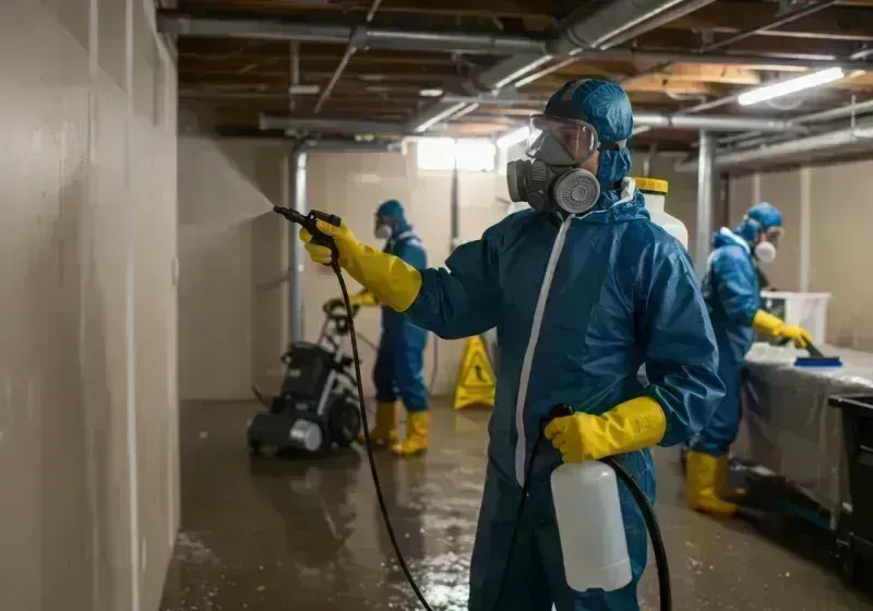 Basement Sanitization and Antimicrobial Treatment process in Columbia, IL