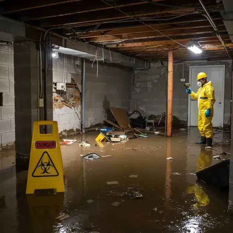 Flooded Basement Electrical Hazard in Columbia, IL Property